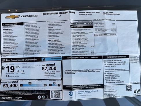 Certified 2024 Chevrolet Corvette Stingray Coupe w/ Z51 Performance Package image 17