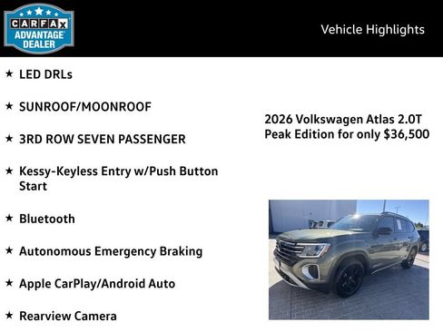 Certified 2026 Volkswagen Atlas Peak Edition AWD/4WD image 4
