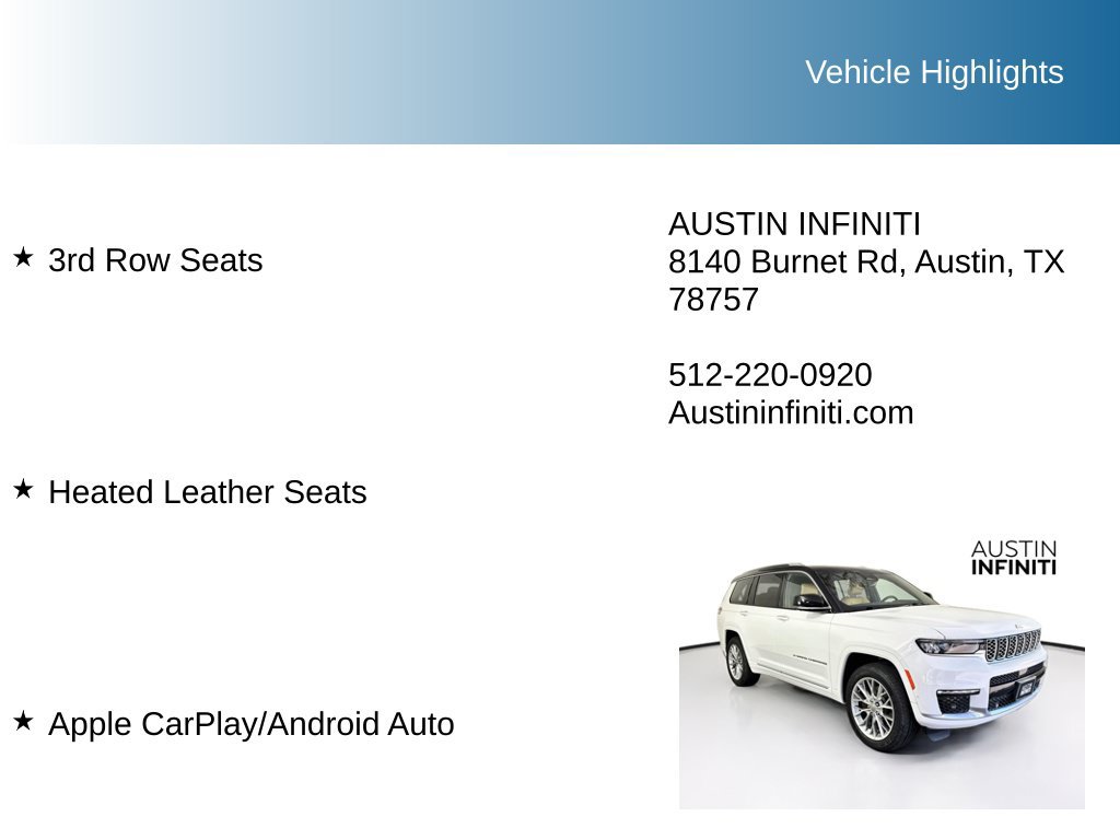 Used 2023 Jeep Grand Cherokee L Summit w/ Luxury Tech Group V AWD/4WD image 9