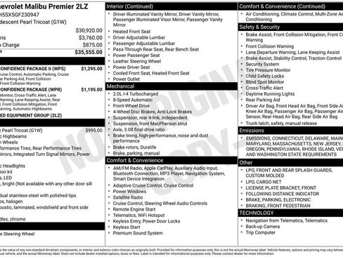 Used 2016 Chevrolet Malibu Premier w/ Driver Confidence Package II image 2