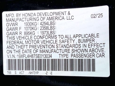Certified 2025 Honda Civic Sport image 33
