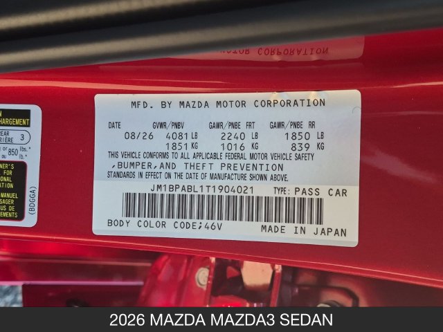 New 2026 MAZDA MAZDA3 s Sport FWD image 24