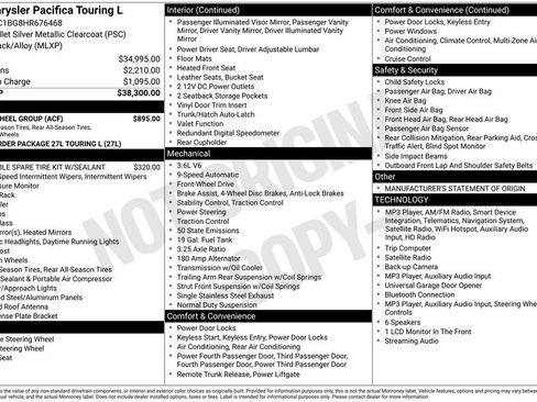 Used 2017 Chrysler Pacifica Touring-L w/ Tire & Wheel Group FWD image 10
