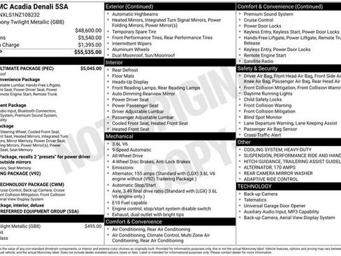 Used 2022 GMC Acadia Denali w/ Denali Ultimate Package AWD/4WD image 7