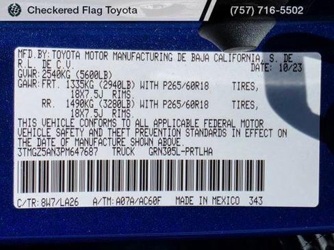 Used 2023 Toyota Tacoma Limited w/ Black Out Package (TMS) AWD/4WD image 23