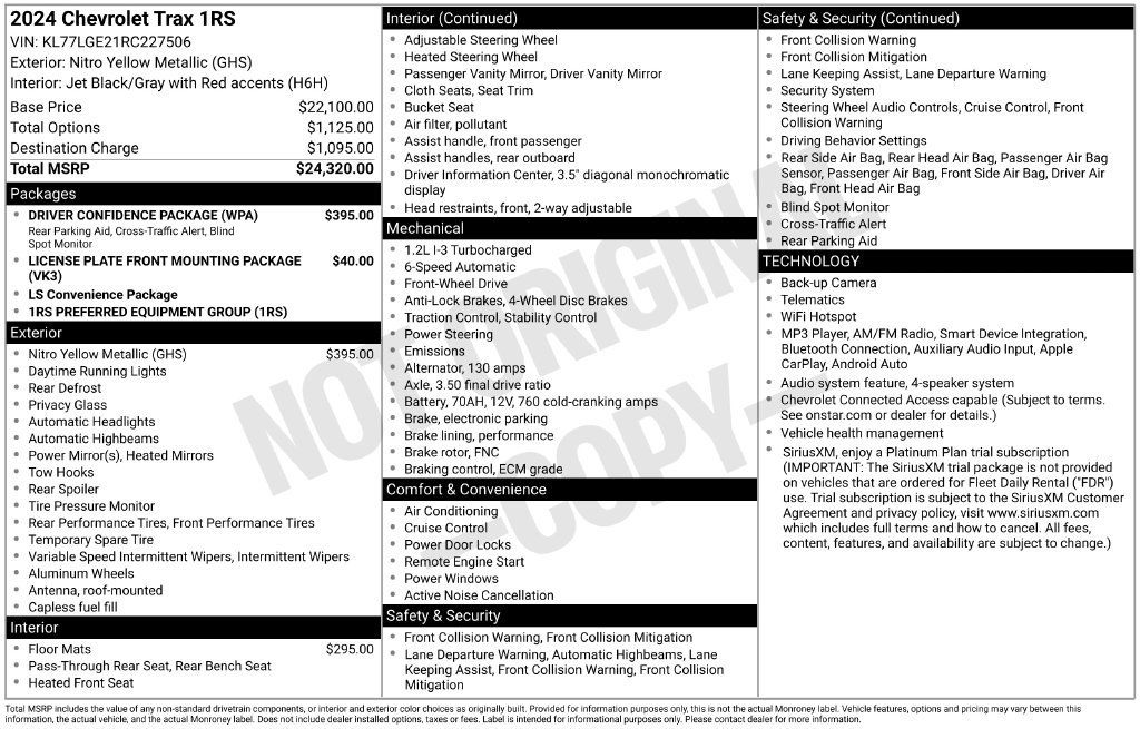 Used 2024 Chevrolet Trax RS w/ Driver Confidence Package FWD image 31