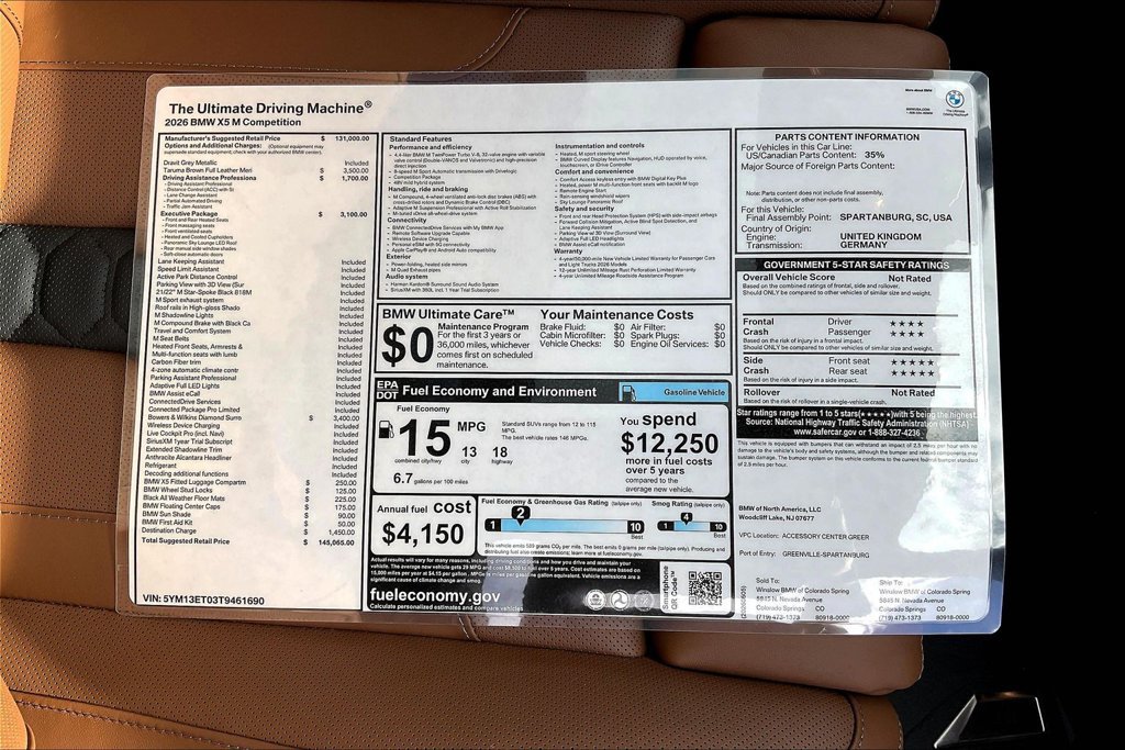 New 2026 BMW X5 M Competition w/ Executive Package AWD/4WD image 35