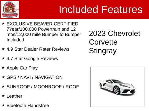Used 2023 Chevrolet Corvette Stingray Premium Cpe w/ Z51 Performance Package RWD image 4
