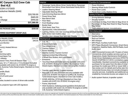 Used 2018 GMC Canyon SLE w/ Trailering Package AWD/4WD image 9