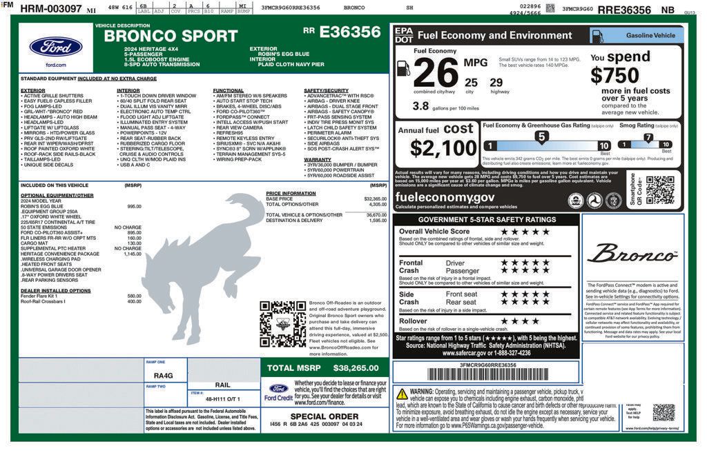 Used 2024 Ford Bronco Sport Heritage w/ Heritage Convenience Package AWD/4WD image 31