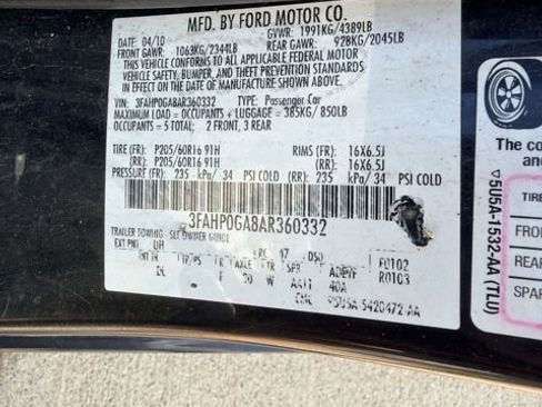 Used 2010 Ford Fusion S FWD image 10