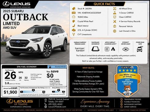 Used 2025 Subaru Outback Limited AWD/4WD image 2