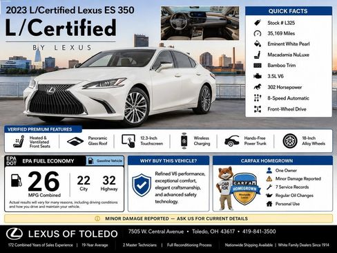 Used 2023 Lexus ES 350 w/ Premium Package FWD image 1