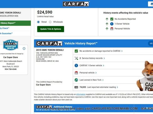 Used 2015 GMC Yukon Denali w/ Open Road Package image 3