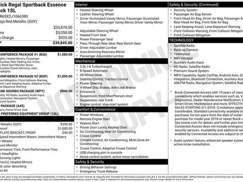 Used 2018 Buick Regal Essence w/ Driver Confidence Package #1 AWD/4WD image 37