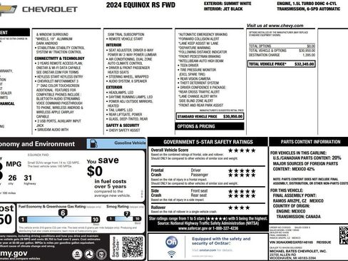 Used 2024 Chevrolet Equinox RS FWD image 38