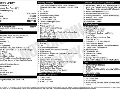 Used 2023 Subaru Legacy w/ Popular Package #1 AWD/4WD image 3
