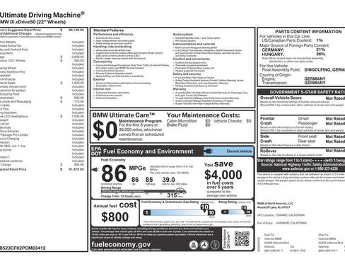 Used 2023 BMW iX xDrive50 w/ Sport Package image 4