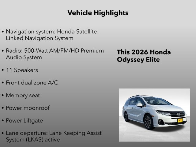 New 2026 Honda Odyssey Elite image 32