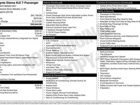 Used 2021 Toyota Sienna XLE AWD/4WD image 32