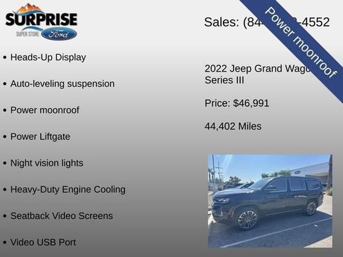 Used 2022 Jeep Grand Wagoneer Series III w/ Rear Seat Video Group 1 AWD/4WD image 22