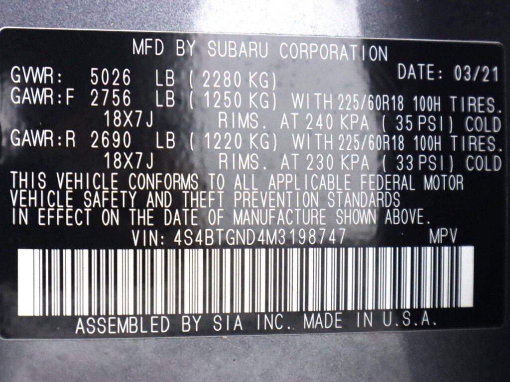 Used 2021 Subaru Outback Limited XT w/ Popular Package #2 AWD/4WD image 45