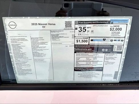 New 2025 Nissan Versa SV w/ Trunk Package image 39