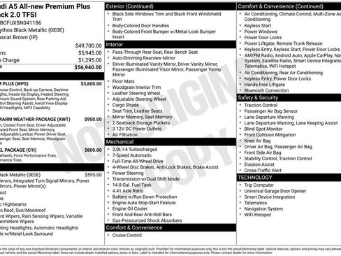 Used 2025 Audi A5 2.0T Premium Plus w/ Premium Plus image 54
