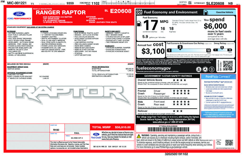 Used 2025 Ford Ranger Raptor AWD/4WD image 26