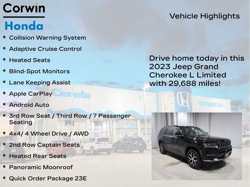 Used 2023 Jeep Grand Cherokee L Limited w/ Trailer Tow Group (B) image 7