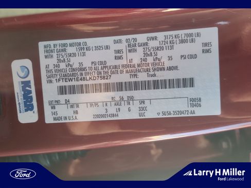 Used 2020 Ford F150 Lariat w/ Equipment Group 502A Luxury image 25