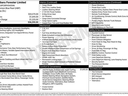 Certified 2023 Subaru Forester Limited AWD/4WD image 57
