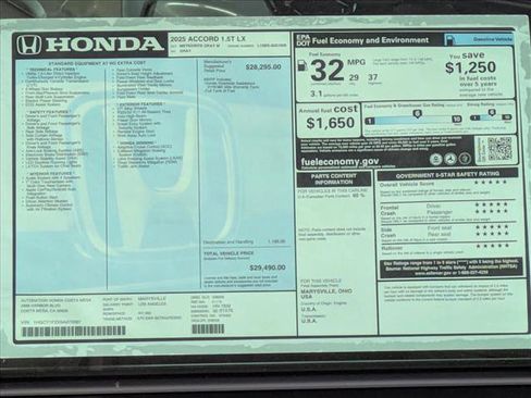 New 2025 Honda Accord LX image 17