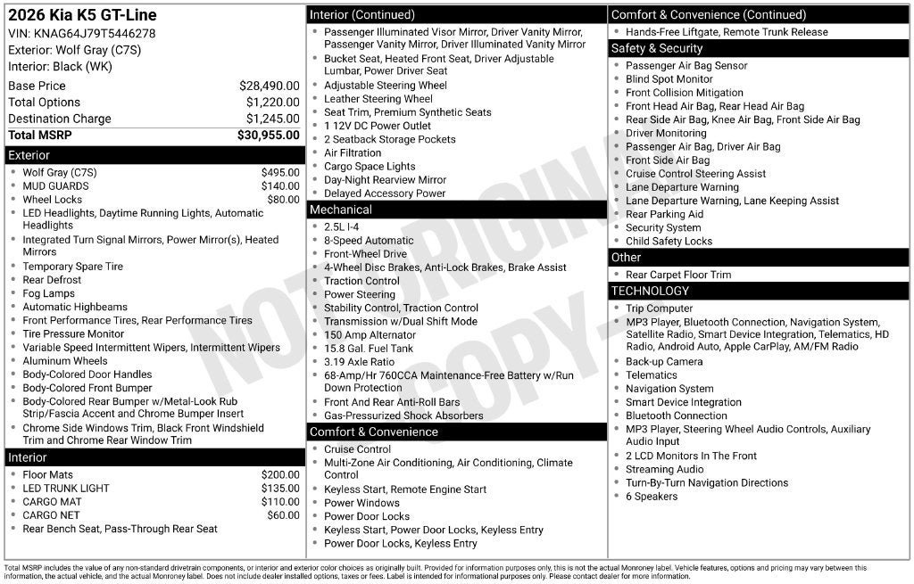 Used 2026 Kia K5 GT-Line FWD image 3