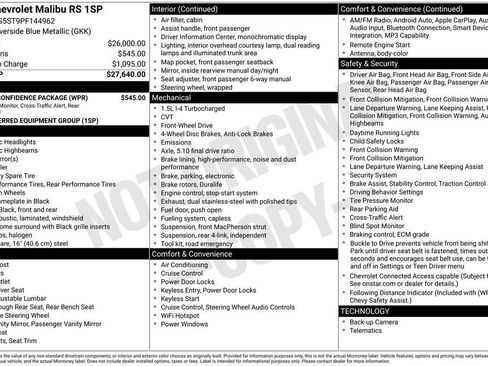 Used 2023 Chevrolet Malibu RS w/ Driver Confidence Package FWD image 9