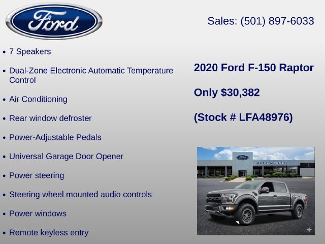 Used 2020 Ford F150 Raptor w/ Equipment Group 802A Luxury AWD/4WD image 30
