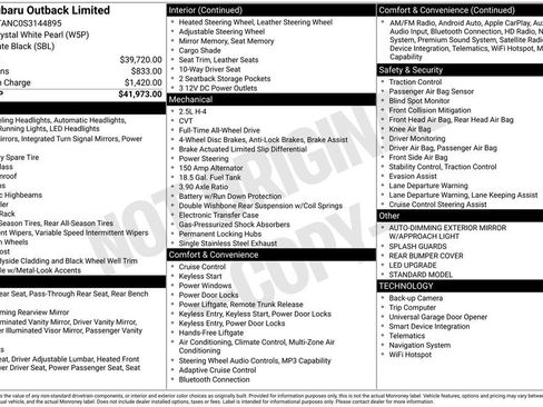 Certified 2025 Subaru Outback Limited AWD/4WD image 43
