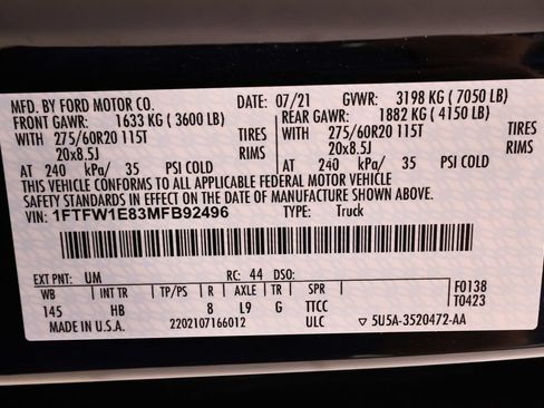 Certified 2021 Ford F150 Lariat w/ Equipment Group 502A High AWD/4WD image 49