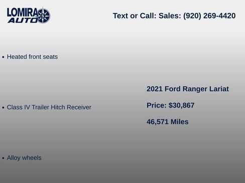 Used 2021 Ford Ranger Lariat w/ Trailer Tow Package AWD/4WD image 8