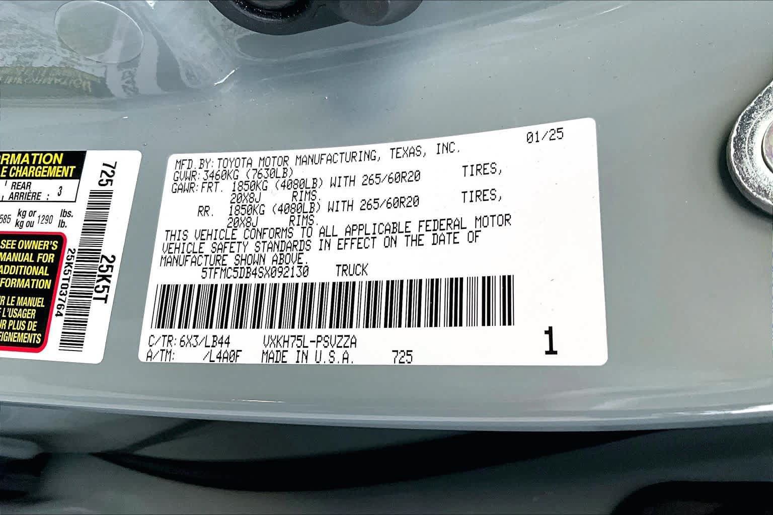 Certified 2025 Toyota Tundra 1794 Edition AWD/4WD image 34