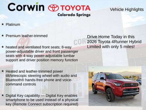 Used 2026 Toyota 4Runner Platinum AWD/4WD image 8