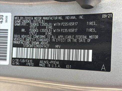 Used 2022 Toyota Sienna LE AWD/4WD image 24