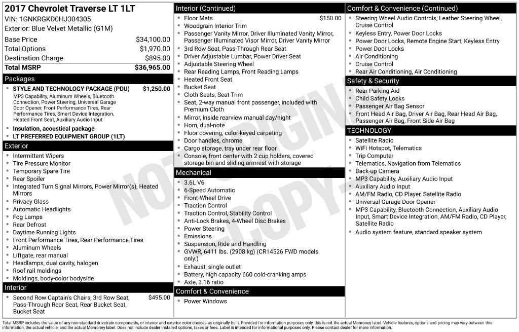 Used 2017 Chevrolet Traverse LT w/ Style and Technology Package FWD image 29