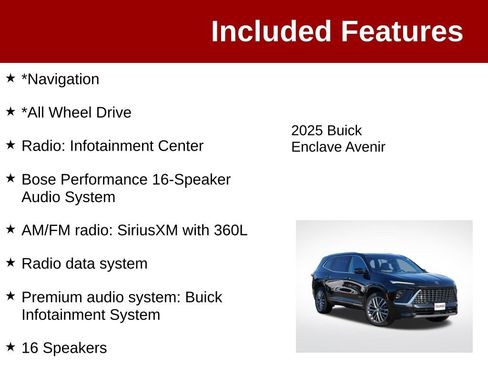 Used 2025 Buick Enclave Avenir w/ Super Cruise Package AWD/4WD image 3