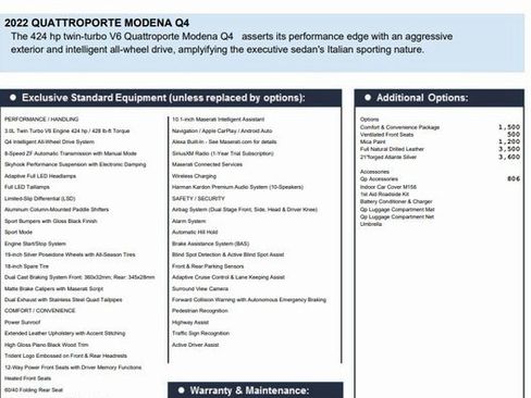 Certified 2022 Maserati Quattroporte Modena Q4 image 2