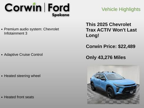 Used 2025 Chevrolet Trax ACTIV w/ Driver Confidence Package FWD image 12