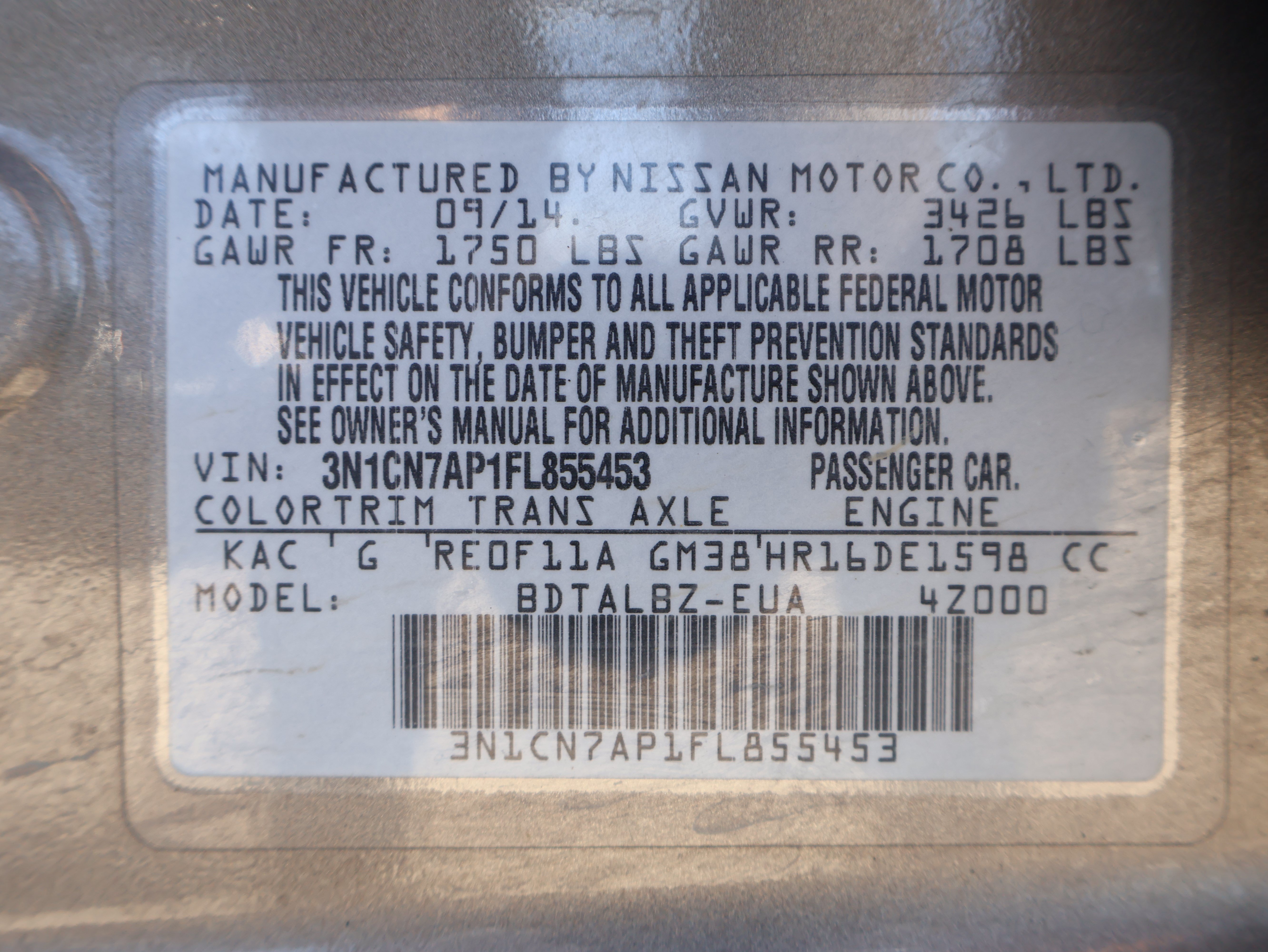 Used 2015 Nissan Versa SV FWD image 26