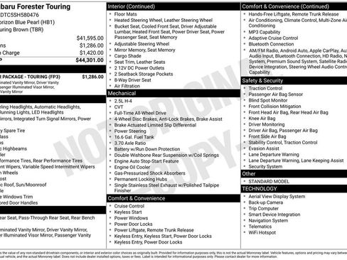 Certified 2025 Subaru Forester Touring w/ Popular Package - Touring AWD/4WD image 6