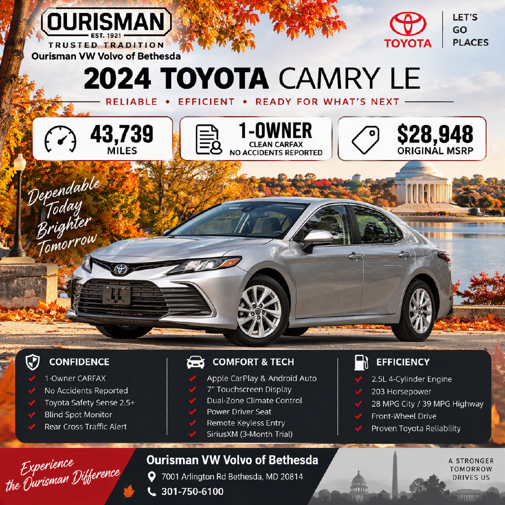 Used 2024 Toyota Camry LE FWD image 2