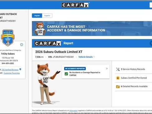 Certified 2026 Subaru Outback Limited XT AWD/4WD image 12